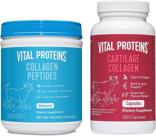 [BRSRMBIPBN6QYC36] Vital Proteins Collagen Peptides Powder 19.3oz+ Collagen Pills, Type II