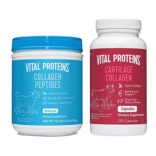 [BRSRMBIPBN6QYC36] Vital Proteins Collagen Peptides Powder 19.3oz+ Collagen Pills, Type II