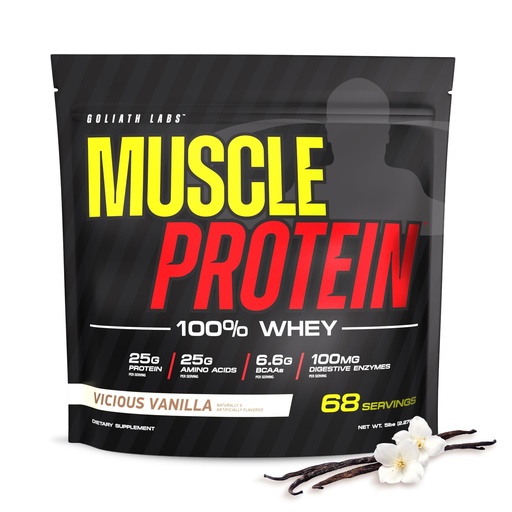 [BRSWIBYZAV4B2EIZ] COLOSSAL LABS Muscle Protein Whey Powder [5 lbs/Pack of 1]– Cold Filtered, 25g Pure Protein, 6.6g BCAAs (Packaging May Vary) (5LB, Vanilla)