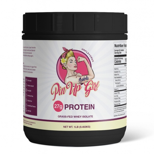 [BRSRAGIBO4IGOF3K] Pin Up Girl Whey Protein Isolate Powder – 27g of Protein Per Serving – Pure Premium Muscle-Building Whey Protein for Women – Fat Free, Low Calorie, Low Carb, No Added Sugar – Unflavored