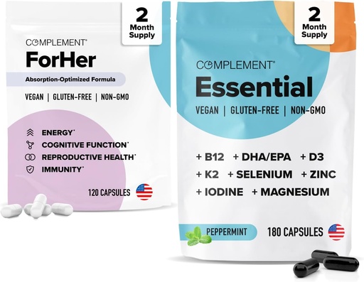 [BRSRAGQ5OEARSCY7] Complemento ForHer Essential Multivitamin Bundle System (60 Serve) Equilibrio di ormone per le donne, longevità, energia, Immune e salute del cervello