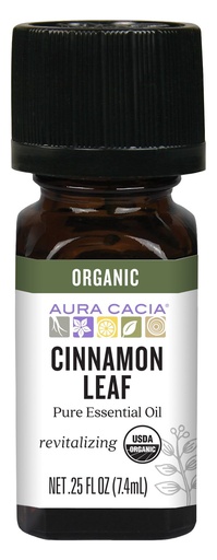 [BRSWIYIHO57BAHTC] Aura Cacia Organic Cinnamon Leaf Essential Oil, 0.25 Ounce