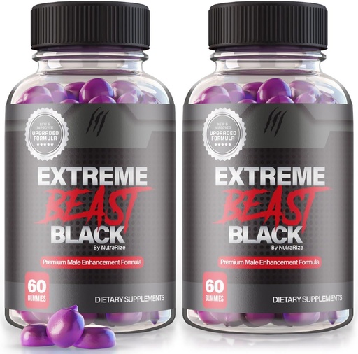 [BRSROBADOQNBY2Y2] (2 Pack) Extreme Beast Black Gummies - Extreme Beast Black Supplement for Men, A Daily Formula for Peak Performance, Extreme Beast Black Premium Formulation, ExtremeBeast Reviews (120 Gummies)