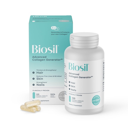 [BRSWIHQFB4OQCEYZ] Biosil Collagen Booster Supplement - 120 Original Capsules - Patented ch-OSA Activator for Skin, Hair, Nails & Joints - Supports Natural Production - 60-Day Supply