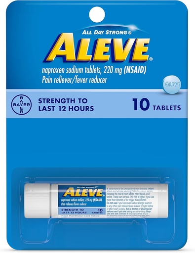 [BRSW2FAPCUIBU2D4] Aleve Pain Reliever / Reducer Horečka tablety, 220 mg 10 ea (balení po 3)