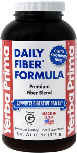 [BRSWIYQYDIFRSDDO] Yerba Prima Daily Fiber Formula Powder - 12 oz - Digestive Support Supplement - Soluble & Insoluble Dietary Fiber Supplement - Vegan, Non-GMO, Gluten-Free