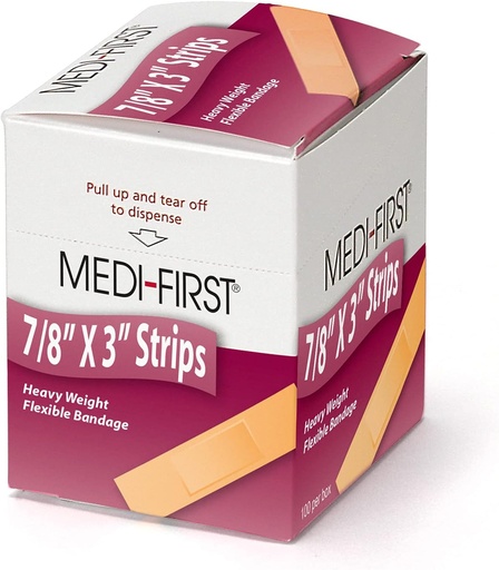 [BRSWIFIACB7AIF36] Medique Products 61433 Extra Heavy Weight Latex Free Flexible Woven Strip Bandages, 7/8-Inch By 3-Inch, 100 Per Box