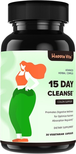 [BRSRAGL4DEPRQ2A7] 15 день Gut Cleanse Detox для жінок і чоловіків, розширений Gentle Gut Colon Cleanse Detox з Psyllium Husk, Каскара Саграда, Сенна і Пробіотичні природні проносні, 30 капсули