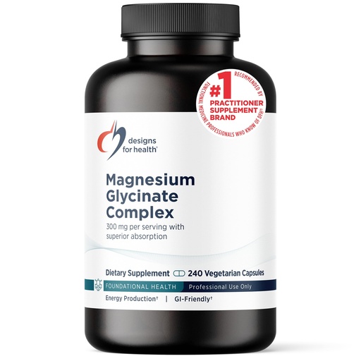 [BRSWIZYIOVYGE3LY] Designs for Health Magnesium Glycinate Complex - High Absorption, Patented Magnesium Complex - Promotes Calm Sleep, Energy, Bone & Heart Health, and Immune Support - Vegan, Gluten Free (240 Capsules)