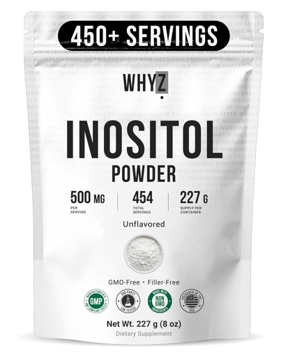 [BRSROFA5DMDQ4E3X] Inositol Powder 8oz, Natural Inositol Supplement for Ovarian Support, Fertility and Hormonal Balance, Pure Inositol Powder, Inositol Supplement for Energy, Brain Health, 454 Servings