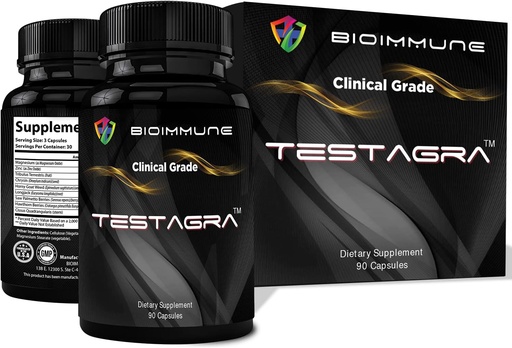 [BRSRMBTYCUPRMGT3] TESAGRA testosterono stiprintuvas vyrams. 10X Koncentruotas 90 kapsulės - Padidinti liesos raumenų energijos Drive stiprumo. Saw Palmetto, Tribulus, Tongkat Ali, Horny Goat Weed, Cinkas