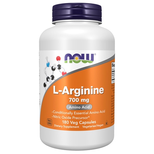 [BRSWYYIYCMNBUE37] NOW Foods Supplements, L-Arginine 700 mg, Nitric Oxide Precursor*, Amino Acid, 180 Veg Capsules