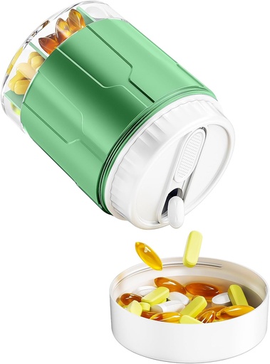 [BRSROGAKOIFWMDQ7] Odaro Extra velike tablete Organizator, 7 Compartment potovalne tablete Box, Daily Medicine Organizator in shranjevanje - Olive