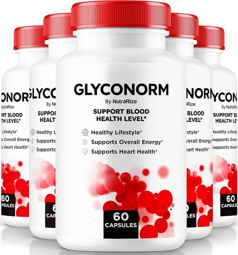 [BRSRAHQLB4MB4AYV] (5 Pack) Glyconorm Capsules - Official Blood Support Formula for Healthy Levels, Glyco Optimizer Pills, All Natural Blood Vessel Cleaner, Glyco Norm Review (300 Capsules)