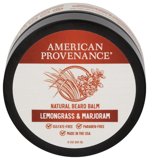 [BRSW2AY5BEIGOGTF] American Provenance Premium Natural Beard and Mustache Balm for Men with Shea Butter, Jojoba Oil, Argan Oil - Grooming Balm that Conditions, Moisturizes and Strenthens Beards and Mustaches of Any Length | Lemongrass & Marjoram, 2 oz (Pack of 1)