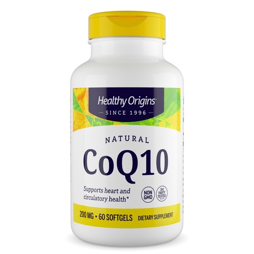 [BRSWIEDZDIMGOFDU] Healthy Origins CoQ10 200 mg, 60 Softgels - Natural Trans-Isomer Ubiquinone, Yeast Fermented High Bioavailability Coenzyme Q10 Supports Heart Health & Cellular Energy - Antioxidant Supplement