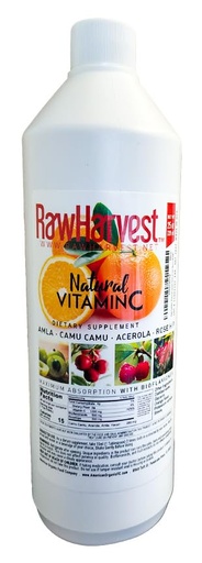 [BRSWYCQZOEIBMC3F] Raw Garden Natural Liquid Vitamin C with Rose Hip,Amla,Camu Camu, Acerola, 1 Pack 25 OZ Plastic Bottle