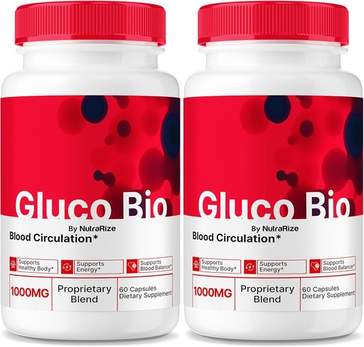 [BRSRAGAZBUAQKA36] (2 Pack) GlucoBio Kapsler, Officiel Gluco Bio Support Supplement, Alle naturlige formel til at støtte den samlede sundhed og velvære, Premium Vitamin piller, GlucoBio Anmeldelser (120 Kapsler)
