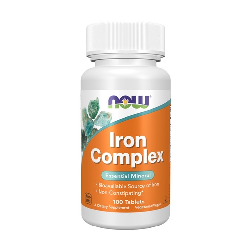 [BRSWIYQEAQDAGAD2] NOW Foods Supplements, Iron Complex, Non-Constipating*, Essential Mineral, 100 Tablets
