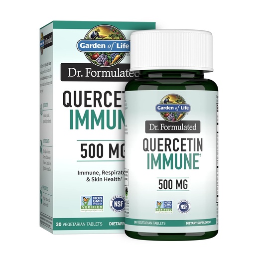 [BRSW22Q3OR6AEHL2] Garden of Life Quercetin Once Daily Immune System Support Supplement with Vitamin C, D & Probiotics – Dr Formulated – Immune Health, Respiratory and Skin Health, Gluten Free, Non GMO – 30 tablets