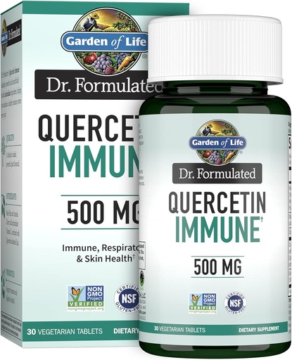 [BRSW22Q3OR6AEHL2] Garten des Lebens Quercetin Einmal täglich Immunsystem-Supplement mit Vitamin C, D & Probiotika – Dr. Formuliert – Immungesundheit, Atmungs- und Hautgesundheit, Glutenfrei, Non GMO – 30 Tabletten