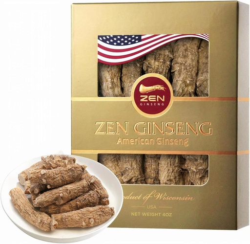 [BRSWGFT5CFYAO33X] 1 Box of Large Short American Wisconsin Ginseng Root (4oz) Performance & Mental Health for Men & Women