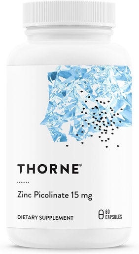 [BRSWG236BUNBYCDV] THORNE - Zinc Picolinate 15mg - Highly Absorbable Zinc Supplement - Supports Wellness, Immune System, Eye, Skin, and Reproductive Health* - Gluten-Free, Soy-Free, Dairy-Free - 60 Capsules