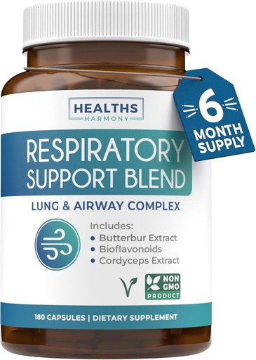 [BRSRAYAZBAHGOGTP] Respiratory Lung Health Supplement - Invigorating Lung Support Supplement Helps Support Clear Airways Mucus Removal and Seasonal or Year Round Detox - Vegan Herbal Non-GMO Formula (6 Months Supply)