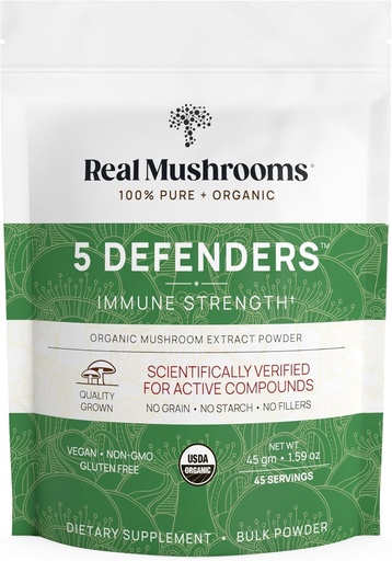 [BRSWKYTQCQIR4FDU] Real Houby 5 Defenders Houba Complex - Functional Houbičky Extract from Chaga, Shiitake, Maitake, Reishi, Turkey Tail Mushroom Blend for Wellness Support with Beta Glucans - 45 Servings