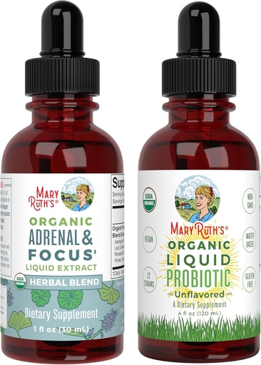[BRSROHY7PJ6QGCI6] MaryRuth Organics Probiotic Supplement for Women Men Kids & Adrenal Health & Focus Supplement, 2-Pack Bundle, Digestive & Gut Health, Cortisol Health, Stress Relief, Focus Nootropic Brain Supplement