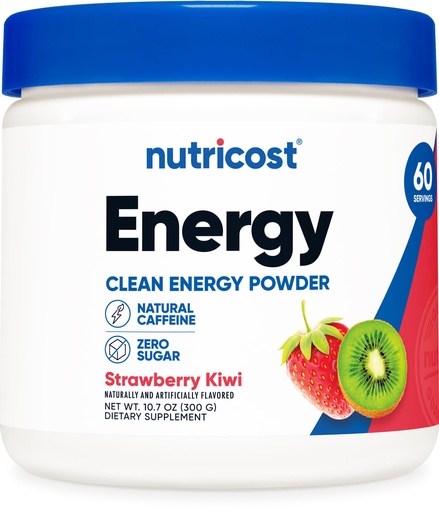 [BRSRAZIHOIPRUD3F] Nutricost Energy Complex (Strawberry Kiwi) (60 Servings) - Clean Energy Powder, 300g Dietary Supplement
