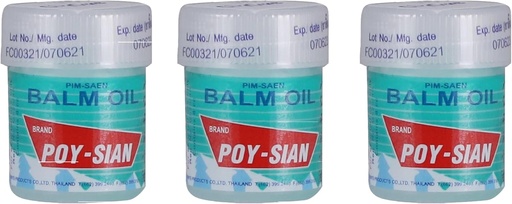 [BRSWIBIKCVYQEYLE] POY-SIAN Thai Pim-Saen Baumwolle Nasal Inhalator 8 ml (Pack mit 3)