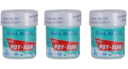 [BRSWIBIKCVYQEYLE] POY-SIAN Thai Pim-Saen Cotton Nasal Inhaler 8 ml (Pack of 3)