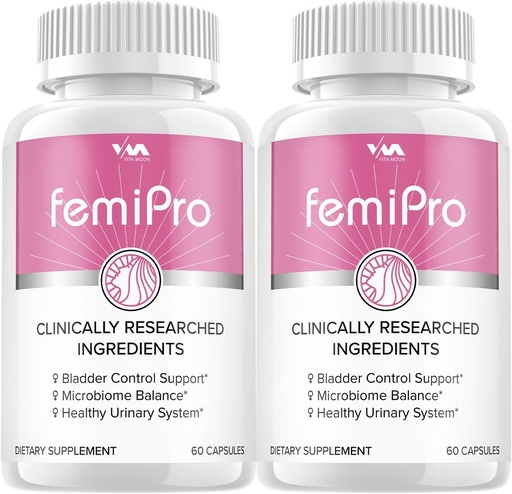 [BRSRAAYFDEFGY23O] (2 Pack) Femi Pro Pro Probiotics - FemiPro Advanced Formula Bladder Control Support, Microbiome Balance, Healthy Urinary System, 120 Kapseln