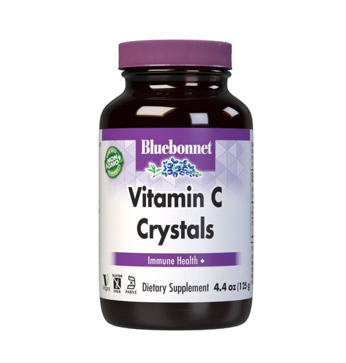 [BRSWIYQTPMIRQ3D6] Bluebonnet Nutrition Vitamin C Crystals, for Immune Health, for Antioxidant Protection, Soy Free, Gluten Free, Non-GMO, Kosher, Dairy Free, Vegan, Powder, 4.4 oz (125 g)