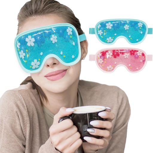 [BRSRAFD6OF7RADT4] ZNÖCUETÖD Ice Mask Gel Cooling 2 Packs Reusable Cold Compress Eye Ice Pack for Dark Circles and Puffiness, Migraine, Stress Relief