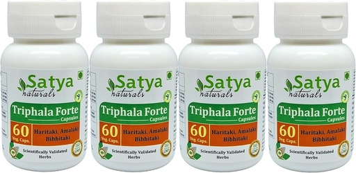 [BRSRA2Q7OEIGGF3D] Triphala Forte Kapseln 500 mg. 60 Veg. Kapsel | Amalaki, Haritaki, Bibhitaki Extrakt Kapseln für Männer und Frauen | Ayurvedische Kräuterergänzung / Heilmittel | 10:1 Forte (4 Flaschen von 60 Kapseln)