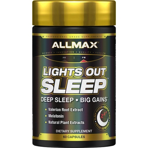 [BRSWGFIRDN5B6D3B] ALLMAX Lights Out Sleep - 60 Capsules - Promotes Rest & Relaxation - with Vitamin B6, L-Theanine, Chamomile & Melatonin - 30 Servings