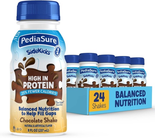 [BRSWIZITOZ6GAYL4] PediaSure Sidekicks Nutrition Drink, Chocolate, 8 fl oz, 24 Count. (Balení May Vars)
