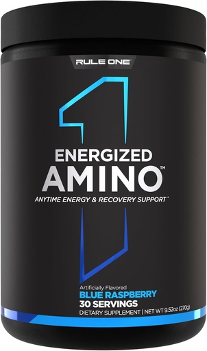 [BRSRAZTQC57WMFLK] Rule 1 Energized Amino – Anytime Energy and Recovery Support with BCAAs, Glutamine, Citrulline, Beta Alanine, and Caffeine from Green Coffee and Tea Leaf Extracts (Blue Raspberry, 30 Servings)