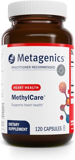[BRSWGYI6B4ARYD3G] Метагеника MethylCare - Folate L-5-MTHF, Methyl B12, B6, NAC & Betaine HCl - Поддерживает метаболизм гомоцистеина, Метилирование и здоровье сердца - Без ГМО и глютена - 120 капсул