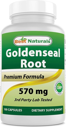 [BRSWKGQHOJYAMH32] Best Naturals Goldenseal Root 570 mg (Non-GMO) 100 Capsules