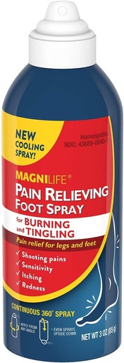 [BRSWGCYQBBYGY3A3] MagniLife Pain Relief Foot Spray, 3 oz, Pain Relief for Burning, Tingling lub Wrażliwość w Stopach i Nóg, Brak alkoholu Chłodzenie Spray Nawilża Suche, Pęknięte Obcasy