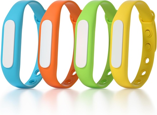 [BRSRAZIEB4PRS3LV] Mosquito Repellent Bracelets for Adult Kids, Individually Wrapped Anti-Insect Wristband for Indoor Outdoor, Waterproof Bug Protection for Camping Fishing Hiking (4 Pack)