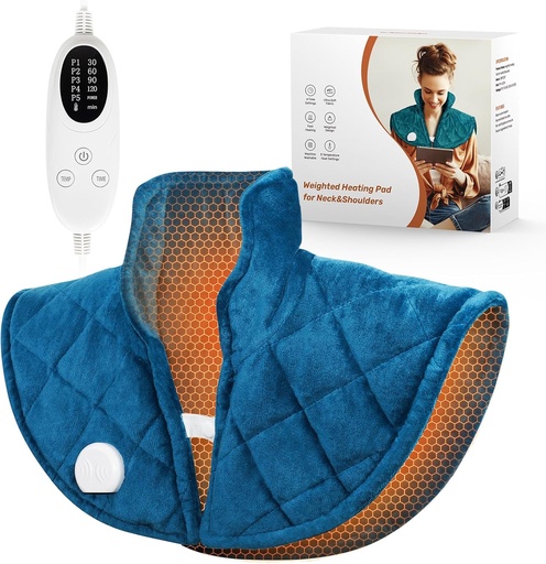 [BRSRAGQRCINGY3TK] Weighted Heating Pad for Neck and Shoulders and Back, 2.5lb Neck Heating Pad for Back Pain Relief, Shoulder Heating Pad with 5 Heat Settings, 4 Timer Settings, Valentine's Day Gifts for Women Men