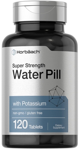 [BRSW2ZQFCQDQEFYY] Horbäach Water Pills | Super Strength | 120 Tablets | Vegetarian, Non-GMO & Gluten Free Supplement