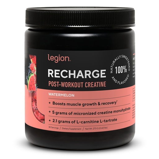 [BRSW2YYEBUMGOG33] LEGION Recharge Post Workout Supplement - All Natural Muscle Builder & Recovery Drink with Micronized Creatine Monohydrate. Naturally Sweetened & Flavored, Safe & Healthy (Watermelon, 30 Serve)