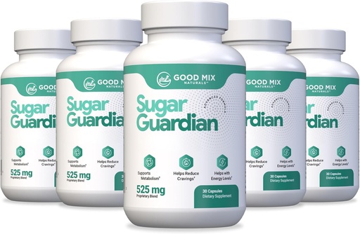 [BRSRAAQDC4NBY2DV] Sugar Guardian Herbal-Based Solution Supplement | 525mg 180 Powder Capsules - 6 Month Supply | Plant Ingredients - Non GMO - Made in USA - 6 Pack