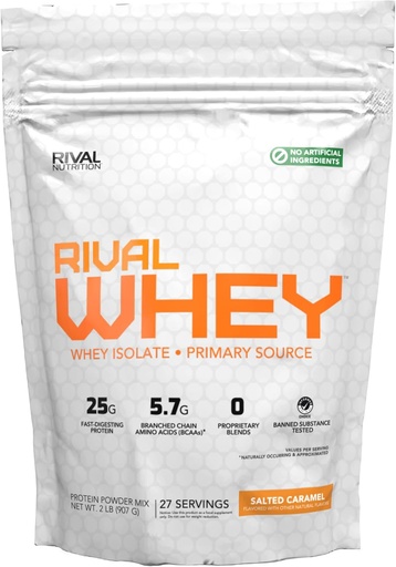 [BRSROZQKOIMR6HQ6] Naturally Flavored Rival Whey - Salted Caramel 2lb