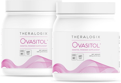 [BRSRAFTRC56BUDLD] Theralogix Ovasitol Inositol pulver - 180-dagers forsyning - Myo-Inositol & D-Chiro Inositol for hormonbalanse og ovarian funksjonsstøtte* - NSF-sertifisert, (360 serveringer), 28.24 Ounce (pakke med 2)